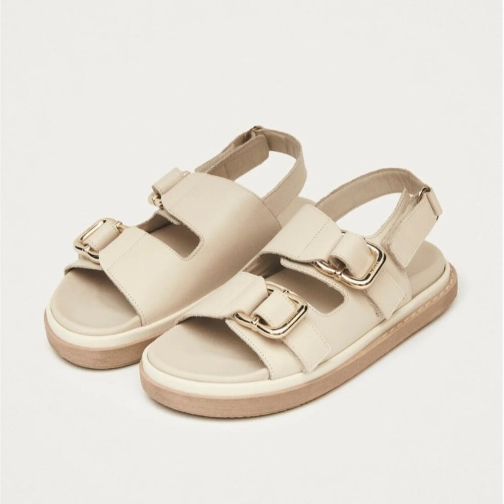 Alohas Harper Leather Sandals - Cream, EU 36/US 6